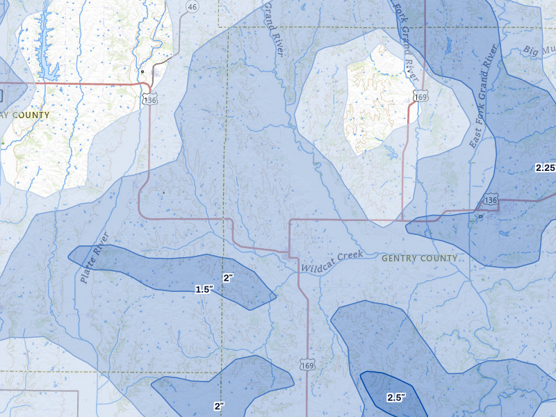 NEXRAD radar-signature map of the hail storm over Stanberry, MO on May 16, 2026