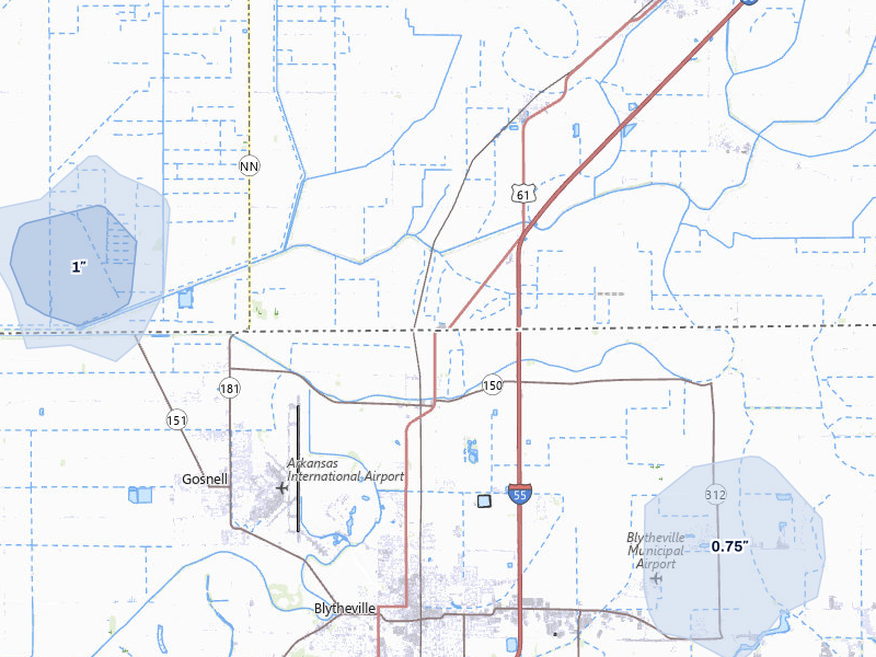 NEXRAD radar-signature map of the hail storm over Steele, MO on Apr 28, 2026