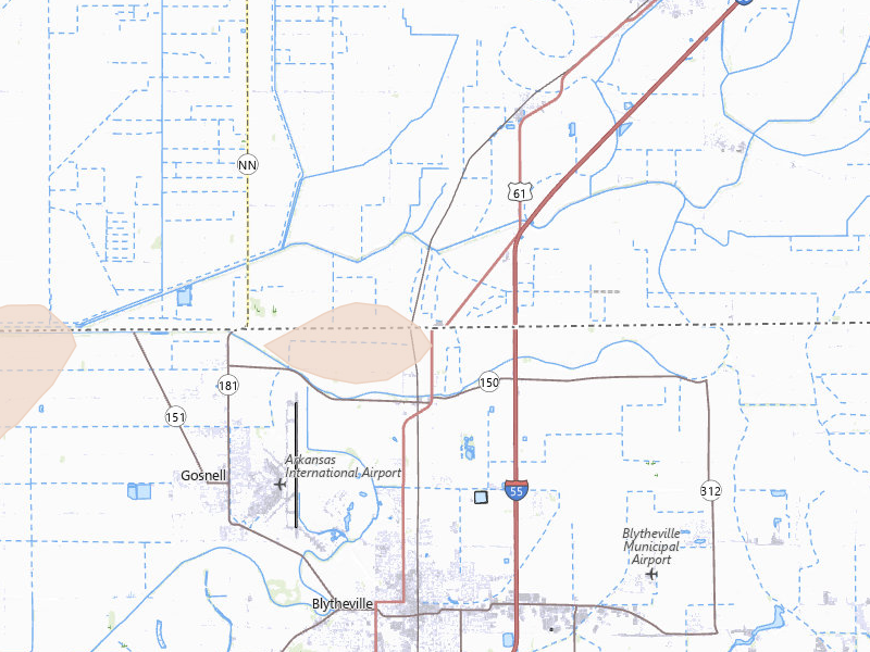 Radar-estimated hail-size map of the storm over Steele, MO