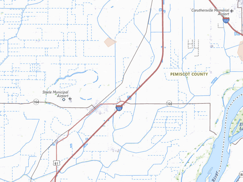 Radar-estimated hail-size map of the storm over Steele, MO on Aug 19, 2026