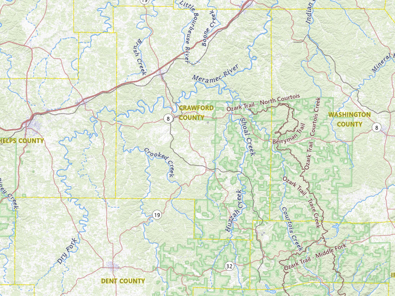 Radar-estimated hail-size map of the storm over Steelville, MO on Mar 15, 2026