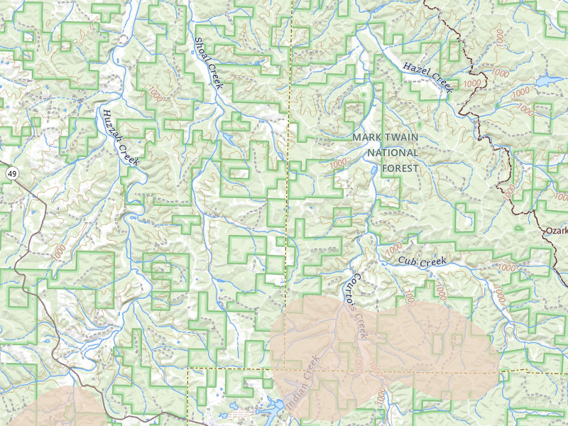 Radar-estimated hail-size map of the storm over Steelville, MO on Jul 9, 2026