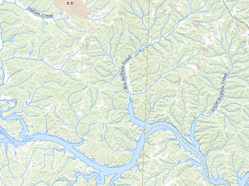 Radar-estimated hail-size map of the storm over Stover, MO on Jul 9, 2026