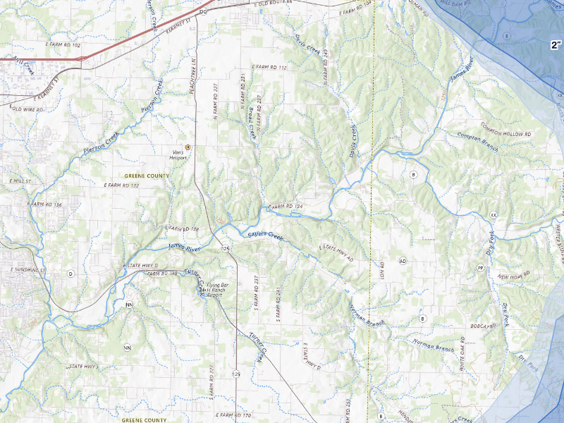 NEXRAD radar-signature map of the hail storm over Strafford, MO on Aug 6, 2026