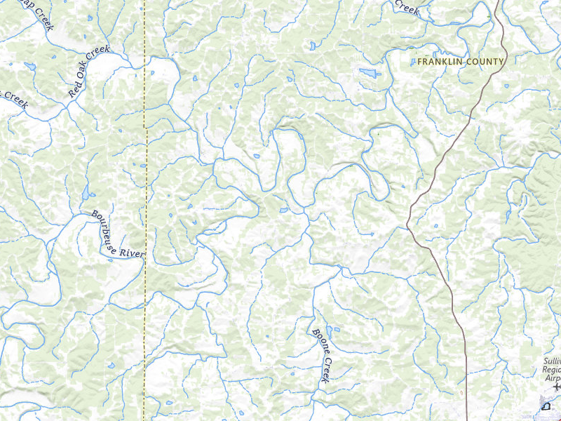 Radar-estimated hail-size map of the storm over Sullivan, MO on Jul 4, 2026