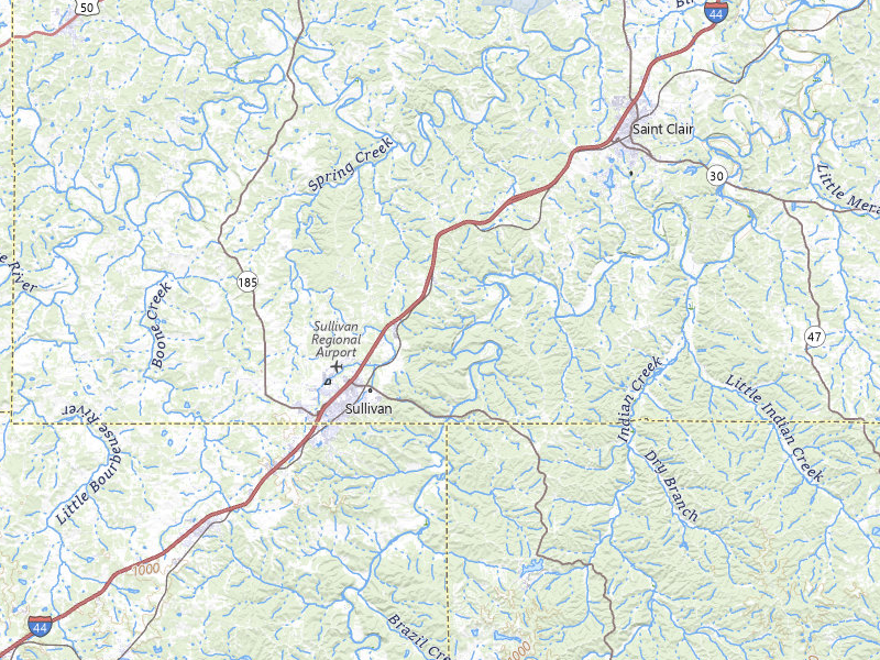 NEXRAD radar-signature map of the hail storm over Sullivan, MO on Jul 5, 2026