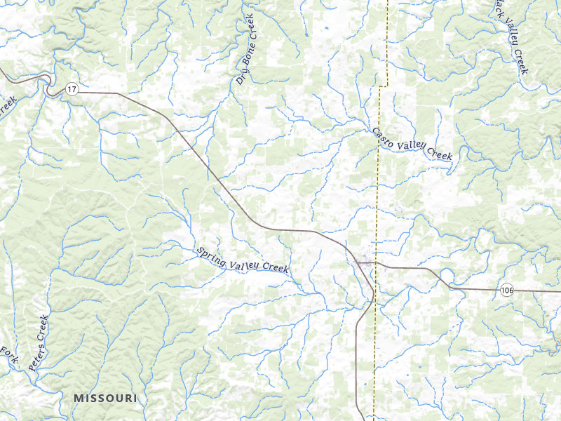Radar-estimated hail-size map of the storm over Summersville, MO on Mar 15, 2026