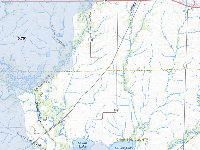 NEXRAD radar-signature map of the hail over Sumner, MO