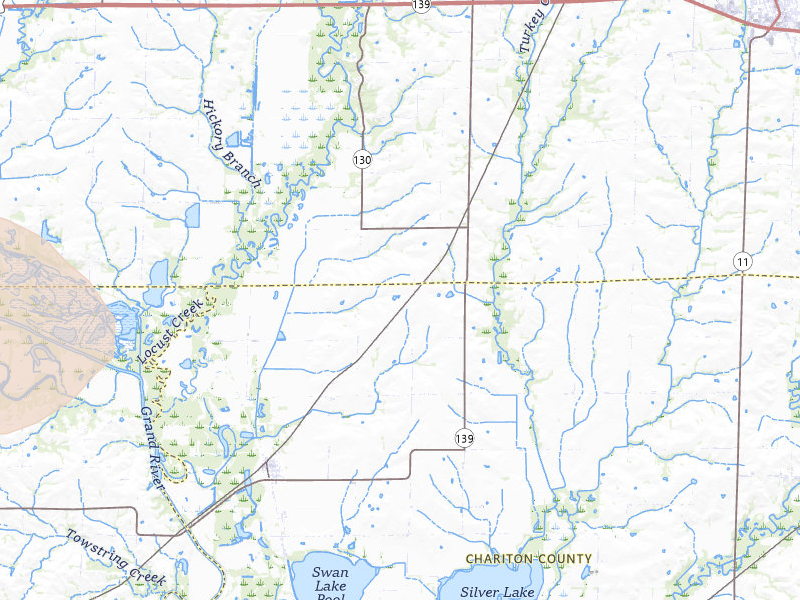 Radar-estimated hail-size map of the storm over Sumner, MO on Jul 20, 2026