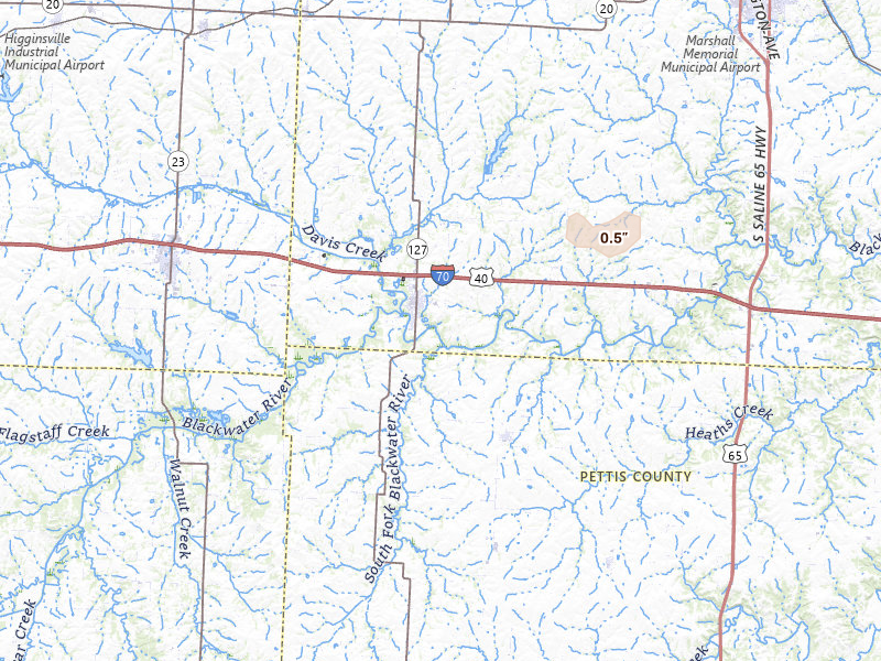 Radar-estimated hail-size map of the storm over Sweet Springs, MO