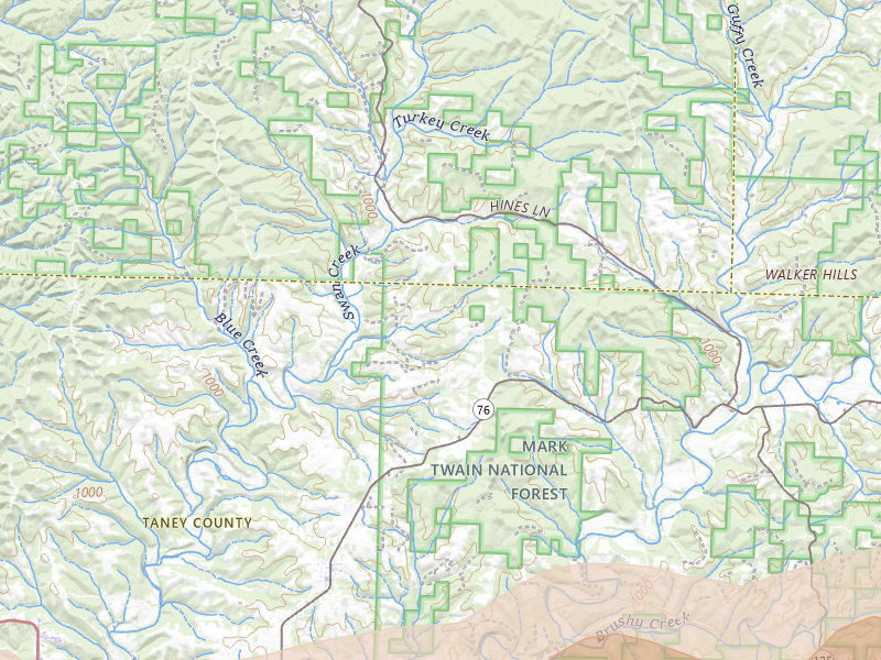 Radar-estimated hail-size map of the storm over Taneyville, MO on Apr 27, 2026