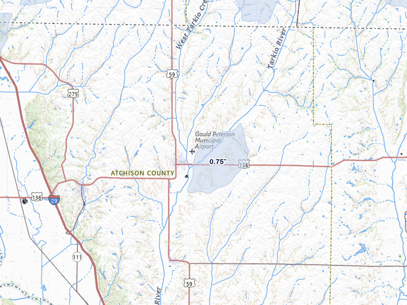 NEXRAD radar-signature map of the hail storm over Tarkio, MO on Jun 30, 2026