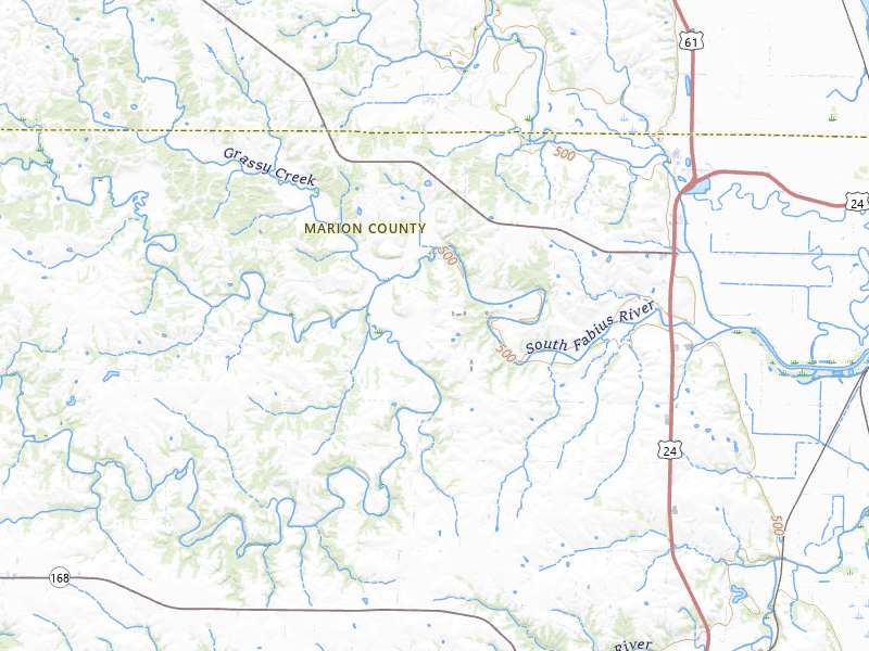 Radar-estimated hail-size map of the storm over Taylor, MO on Apr 17, 2026