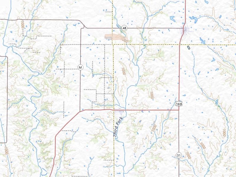 Radar-estimated hail-size map of the storm over Union Star, MO on Aug 9, 2026