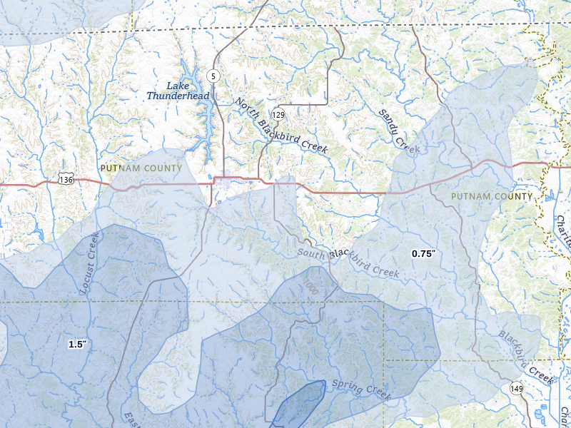 NEXRAD radar-signature map of the hail storm over Unionville, MO on May 16, 2026