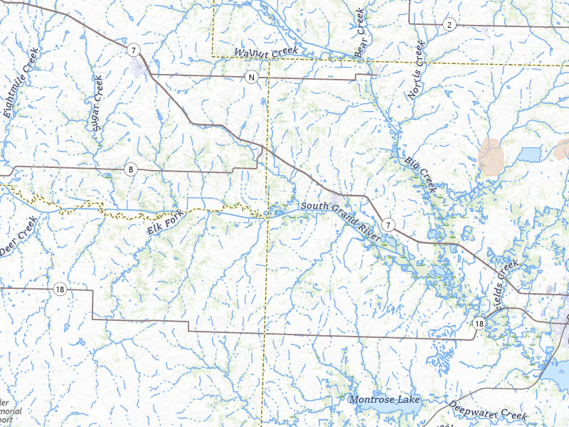 Radar-estimated hail-size map of the storm over Urich, MO on May 30, 2026