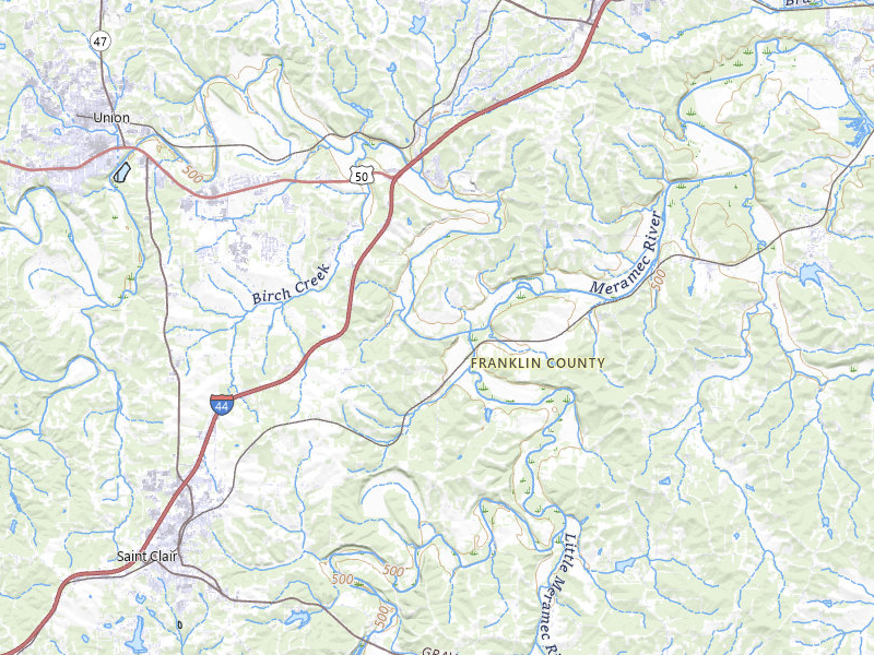 NEXRAD radar-signature map of the hail storm over Villa Ridge, MO on Jul 10, 2026
