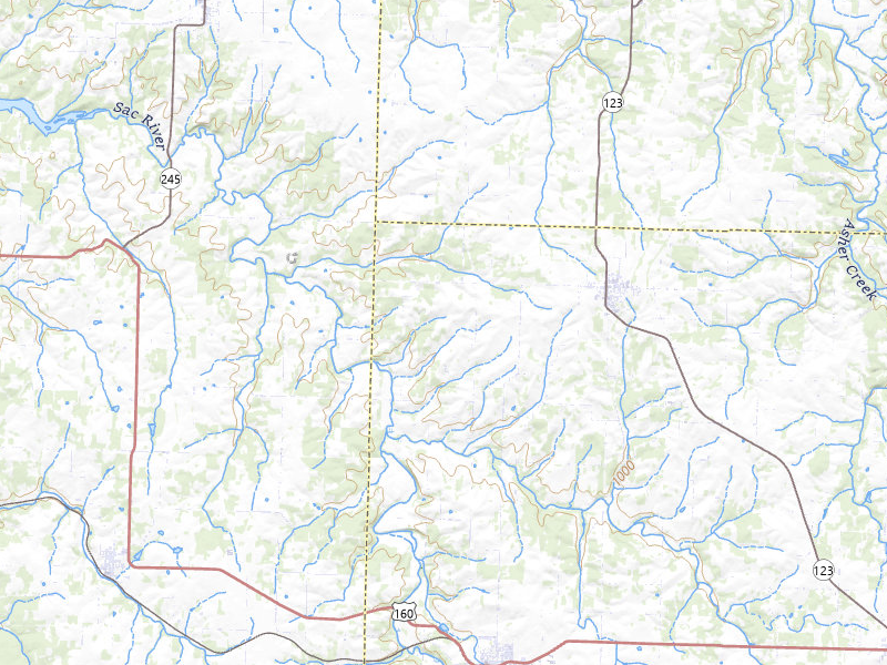 Radar-estimated hail-size map of the storm over Walnut Grove, MO on Apr 28, 2026