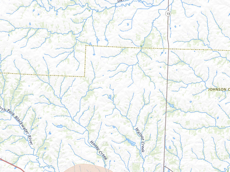 Radar-estimated hail-size map of the storm over Warrensburg, MO on Jul 8, 2026