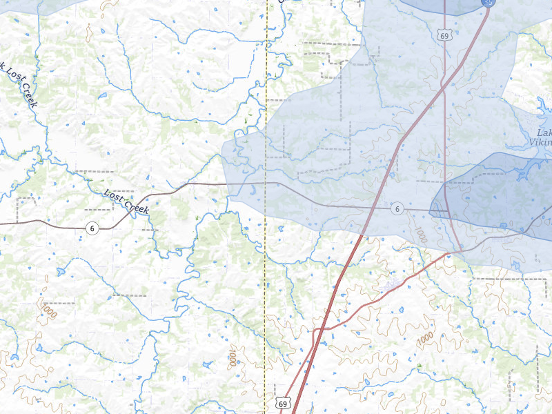 NEXRAD radar-signature map of the hail storm over Weatherby, MO on May 16, 2026