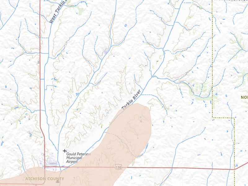 Radar-estimated hail-size map of the storm over Westboro, MO on Apr 26, 2026