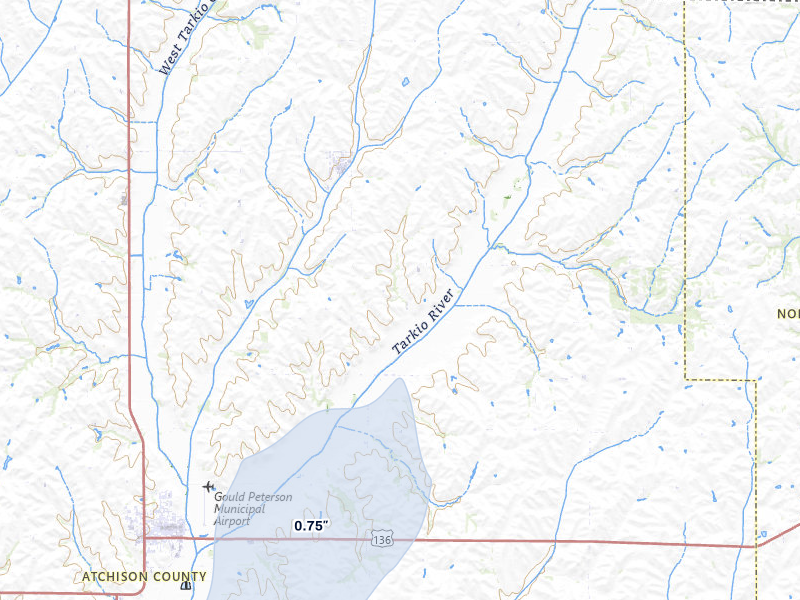 NEXRAD radar-signature map of the hail storm over Westboro, MO on Jun 30, 2026