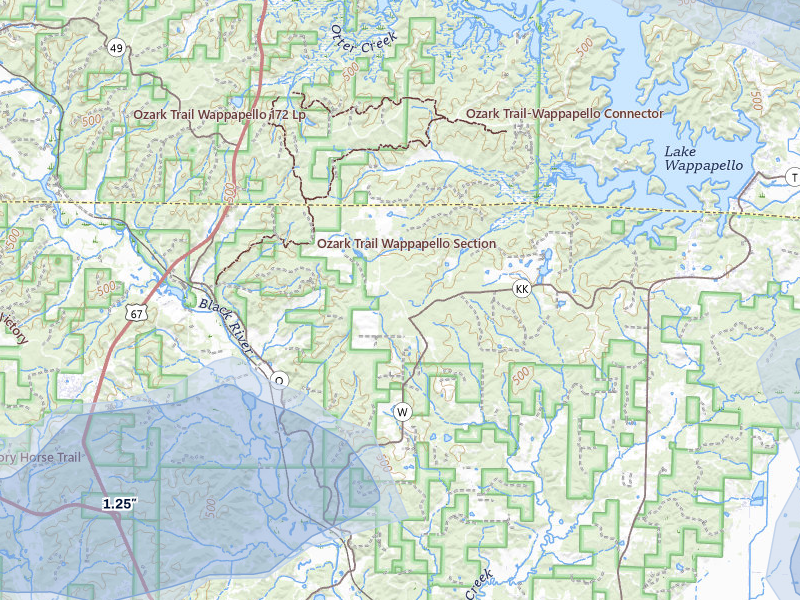 NEXRAD radar-signature map of the hail storm over Williamsville, MO on Jul 9, 2026