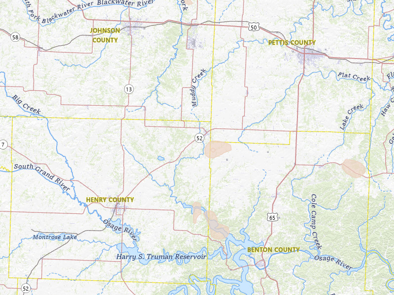 Radar-estimated hail-size map of the storm over Windsor, MO on Jul 10, 2026