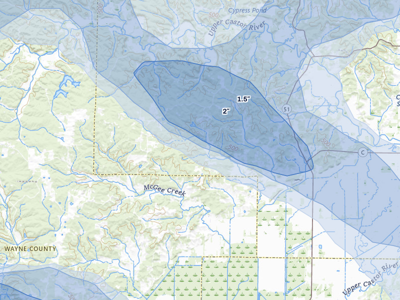 NEXRAD radar-signature map of the hail storm over Zalma, MO on Jul 9, 2026