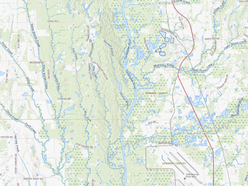 NEXRAD radar-signature map of the hail storm over Aberdeen, MS on Sep 3, 2026