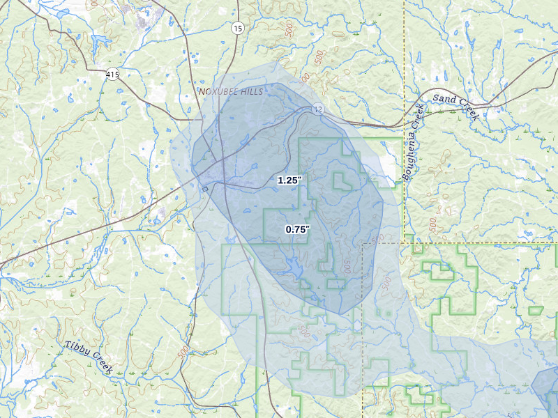 NEXRAD radar-signature map of the hail storm over Ackerman, MS on Jun 1, 2026