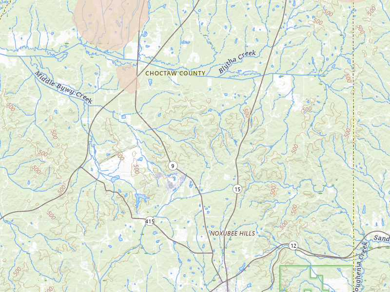 Radar-estimated hail-size map of the storm over Ackerman, MS on Jul 1, 2026