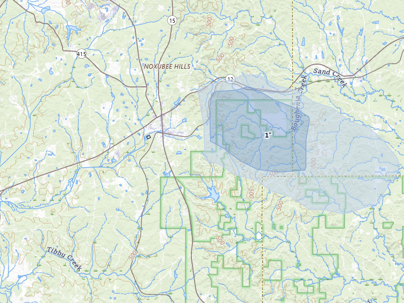 NEXRAD radar-signature map of the hail storm over Ackerman, MS on Jul 12, 2026