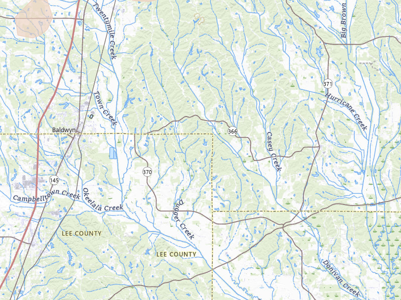 Radar-estimated hail-size map of the storm over Baldwyn, MS on Apr 28, 2026