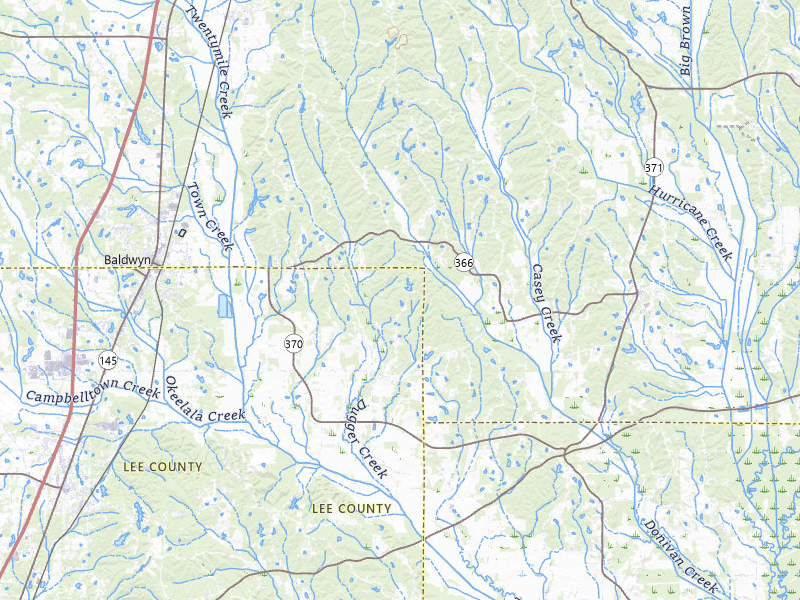 Radar-estimated hail-size map of the storm over Baldwyn, MS on Jul 3, 2026