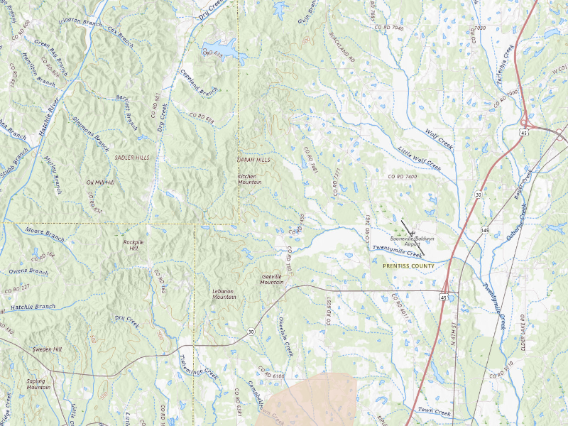 Radar-estimated hail-size map of the storm over Baldwyn, MS on Sep 6, 2026