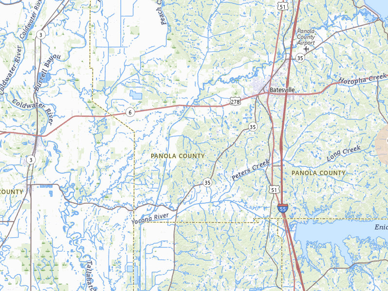 Radar-estimated hail-size map of the storm over Batesville, MS on Jun 1, 2026