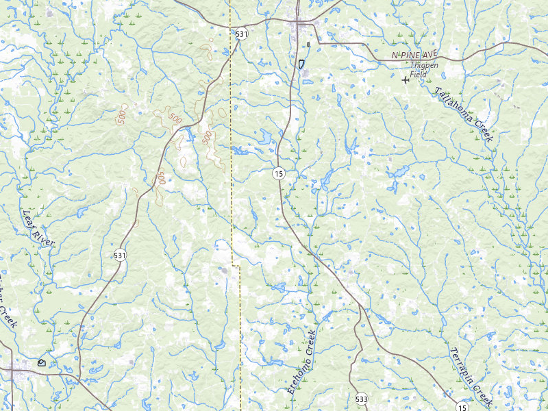 Radar-estimated hail-size map of the storm over Bay Springs, MS on May 10, 2026