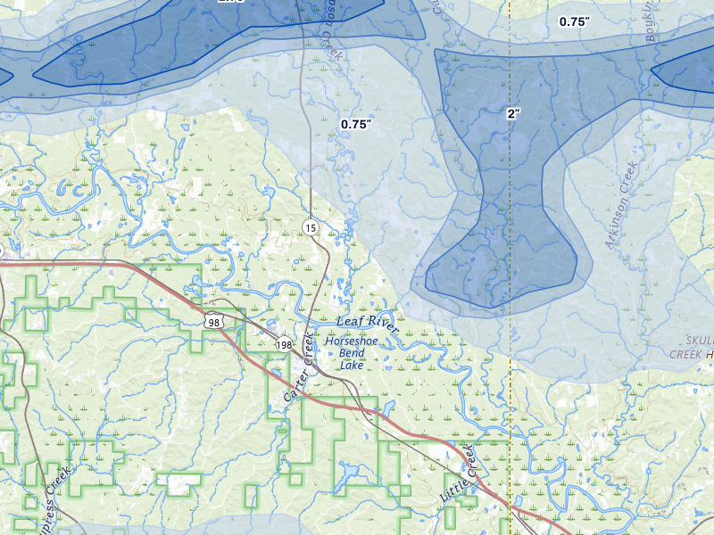 NEXRAD radar-signature map of the hail storm over Beaumont, MS on May 6, 2026