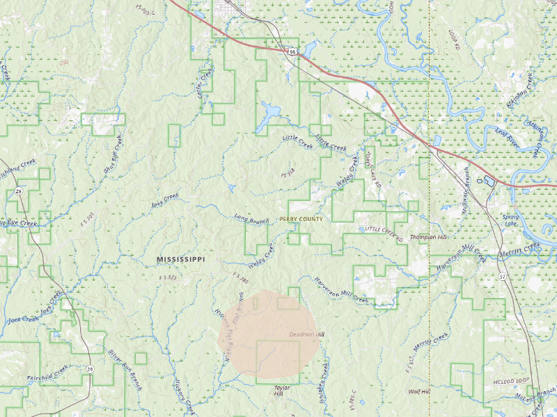 Radar-estimated hail-size map of the storm over Beaumont, MS