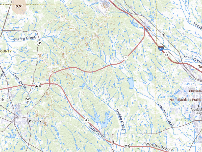 Radar-estimated hail-size map of the storm over Belden, MS on Jul 3, 2026