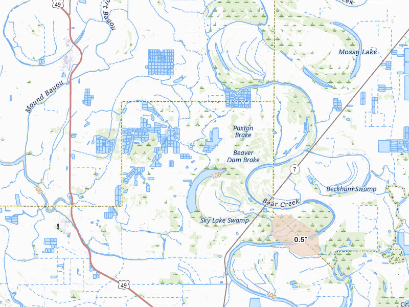 Radar-estimated hail-size map of the storm over Belzoni, MS on Jul 2, 2026