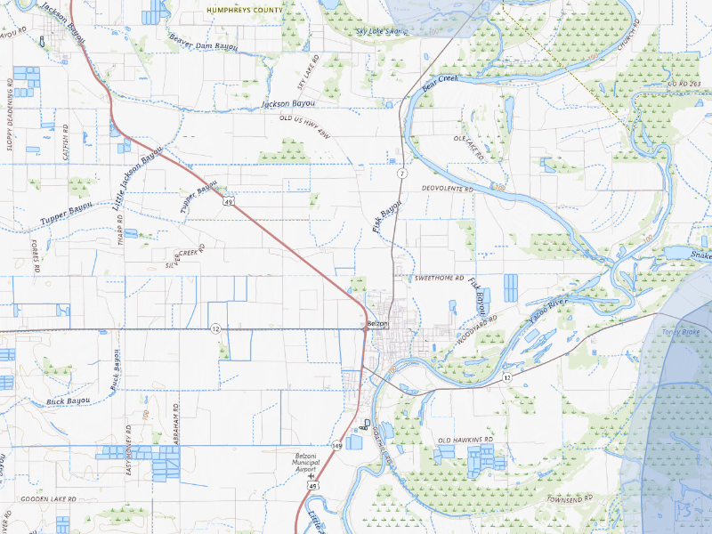 NEXRAD radar-signature map of the hail storm over Belzoni, MS on Sep 6, 2026