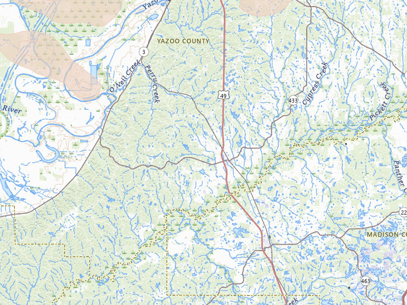 Radar-estimated hail-size map of the storm over Bentonia, MS on Jul 1, 2026