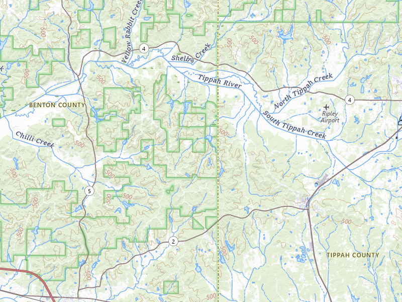 NEXRAD radar-signature map of the hail storm over Blue Mountain, MS on Apr 28, 2026