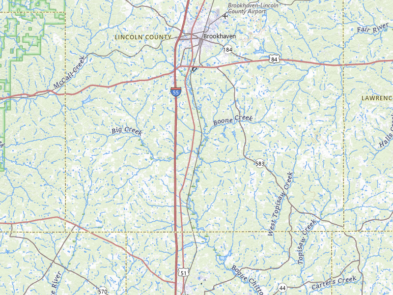 Radar-estimated hail-size map of the storm over Bogue Chitto, MS on Jul 1, 2026