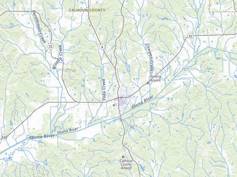 Radar-estimated hail-size map of the storm over Bruce, MS on Jul 31, 2026