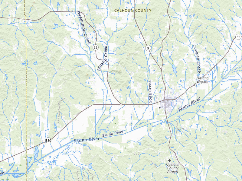 NEXRAD radar-signature map of the hail storm over Bruce, MS on Jul 31, 2026