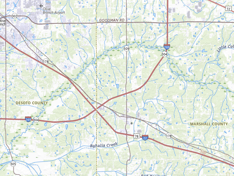 Radar-estimated hail-size map of the storm over Byhalia, MS on Apr 27, 2026