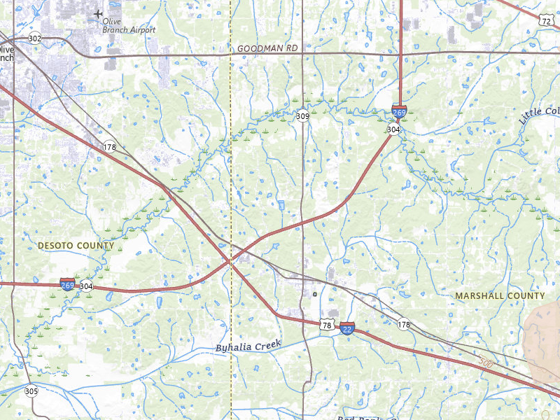Radar-estimated hail-size map of the storm over Byhalia, MS on Apr 28, 2026